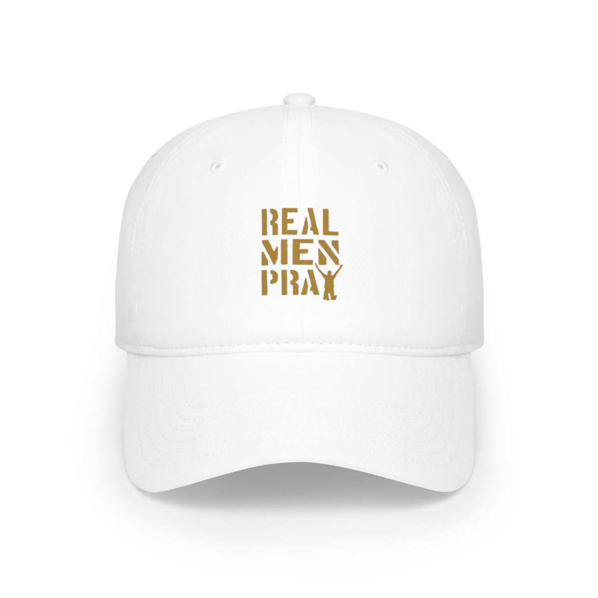White with Gold Writing - Low Profile Baseball Cap