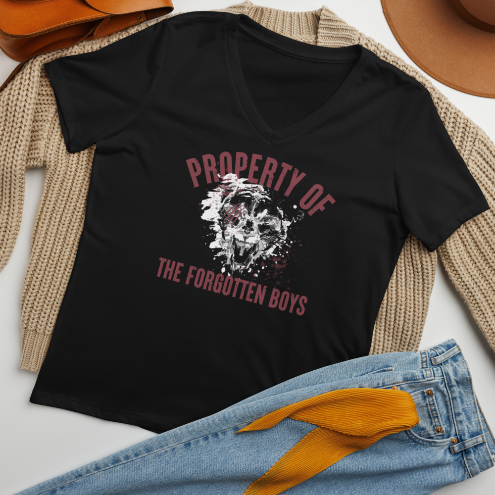Property of The Forgotten Boys Women’s Relaxed V-Neck T-Shirt (Dark Colors)