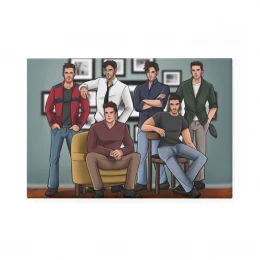 Feckers Family Portrait Button Magnet, Rectangle (1 pc)