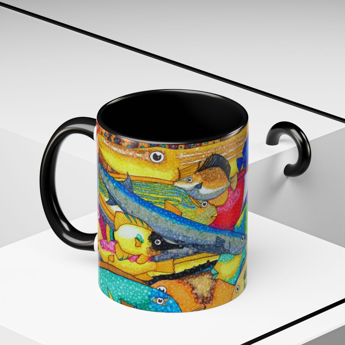Tropical Fish II Accent Coffee Mug - 11oz / 15oz sizes - Beautiful Design for Ocean Lovers