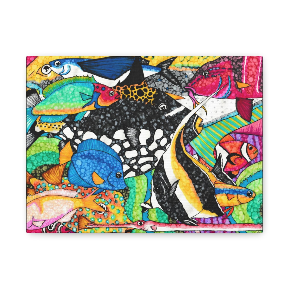 Tropical Fish I Canvas Art - 12x9, 16x12, 20x16 sizes - Vibrant Ocean Prints
