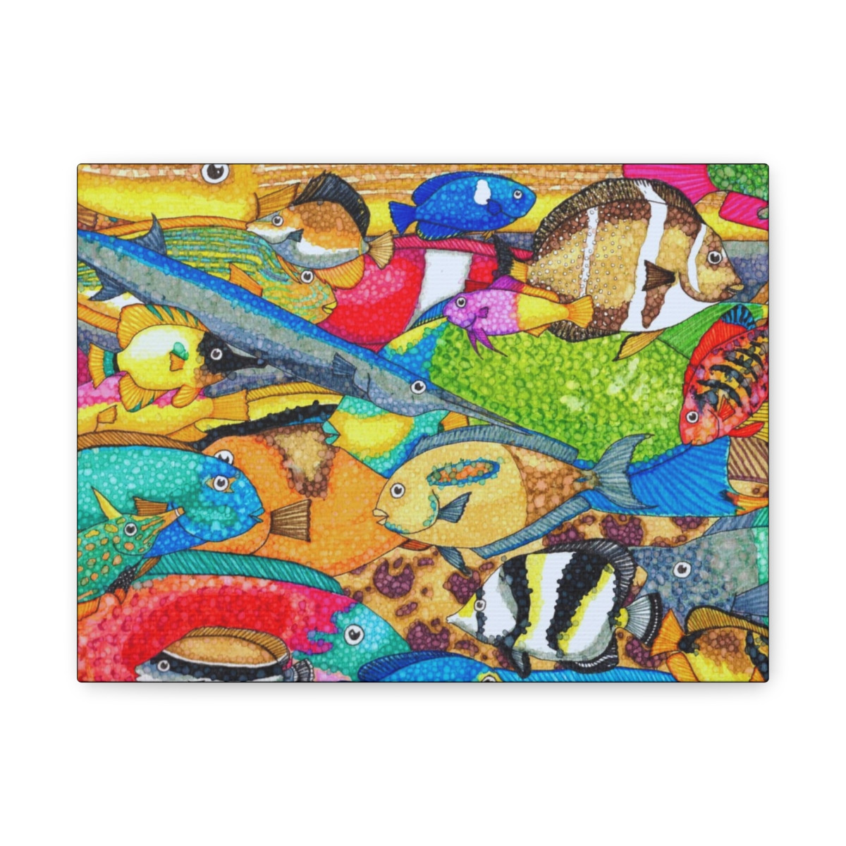 Tropical Fish II Canvas Art - 12x9", 16x12", 20x16" sizes - Colorful Decorative Wall Accent