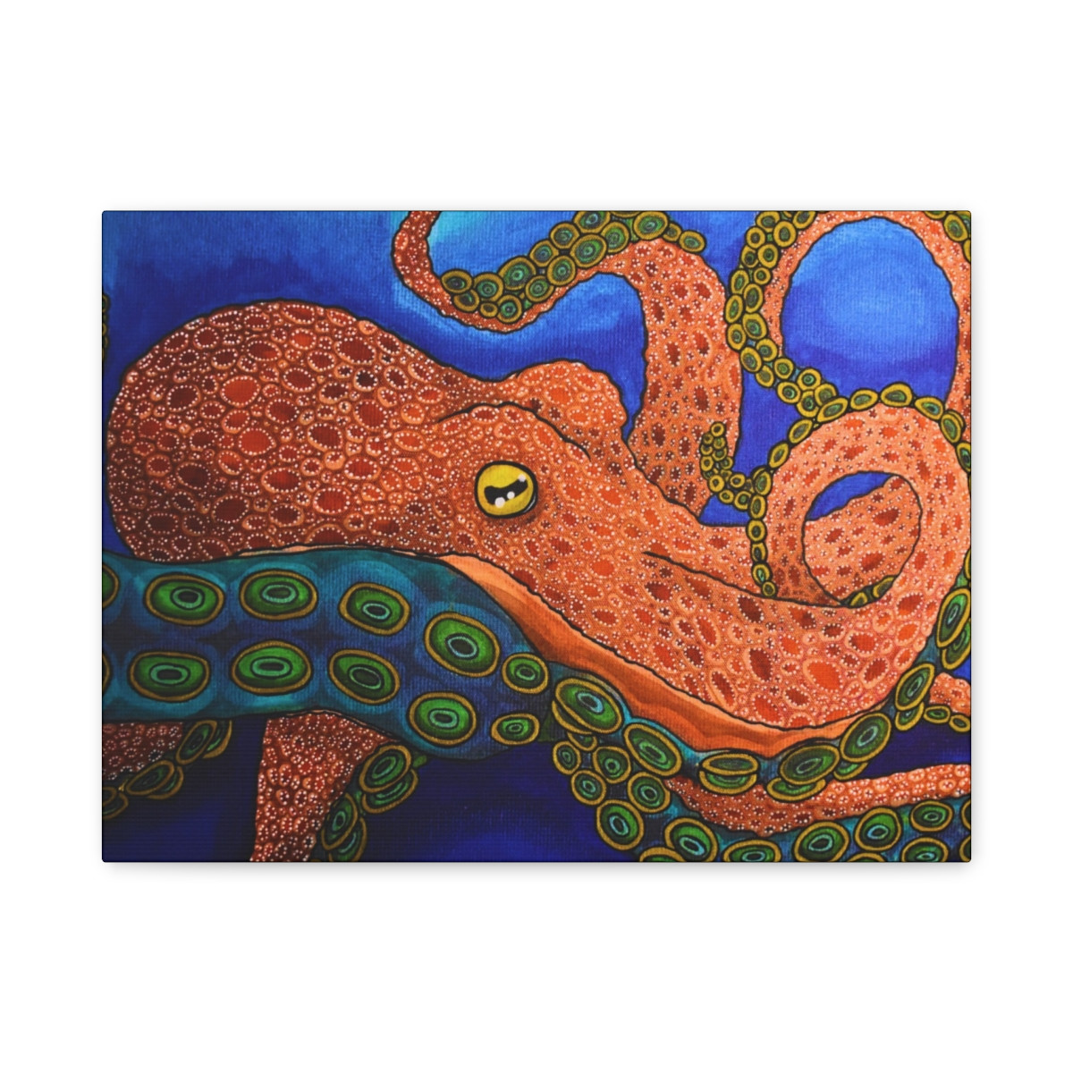 Vibrant Octopus Canvas Art - 12x9", 16x12", 20x16" sizes - Beautiful Ocean Decor