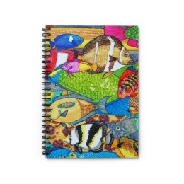 Tropical Fish II Spiral Notebook - 6x8" size - Ruled Lines for Creative Minds