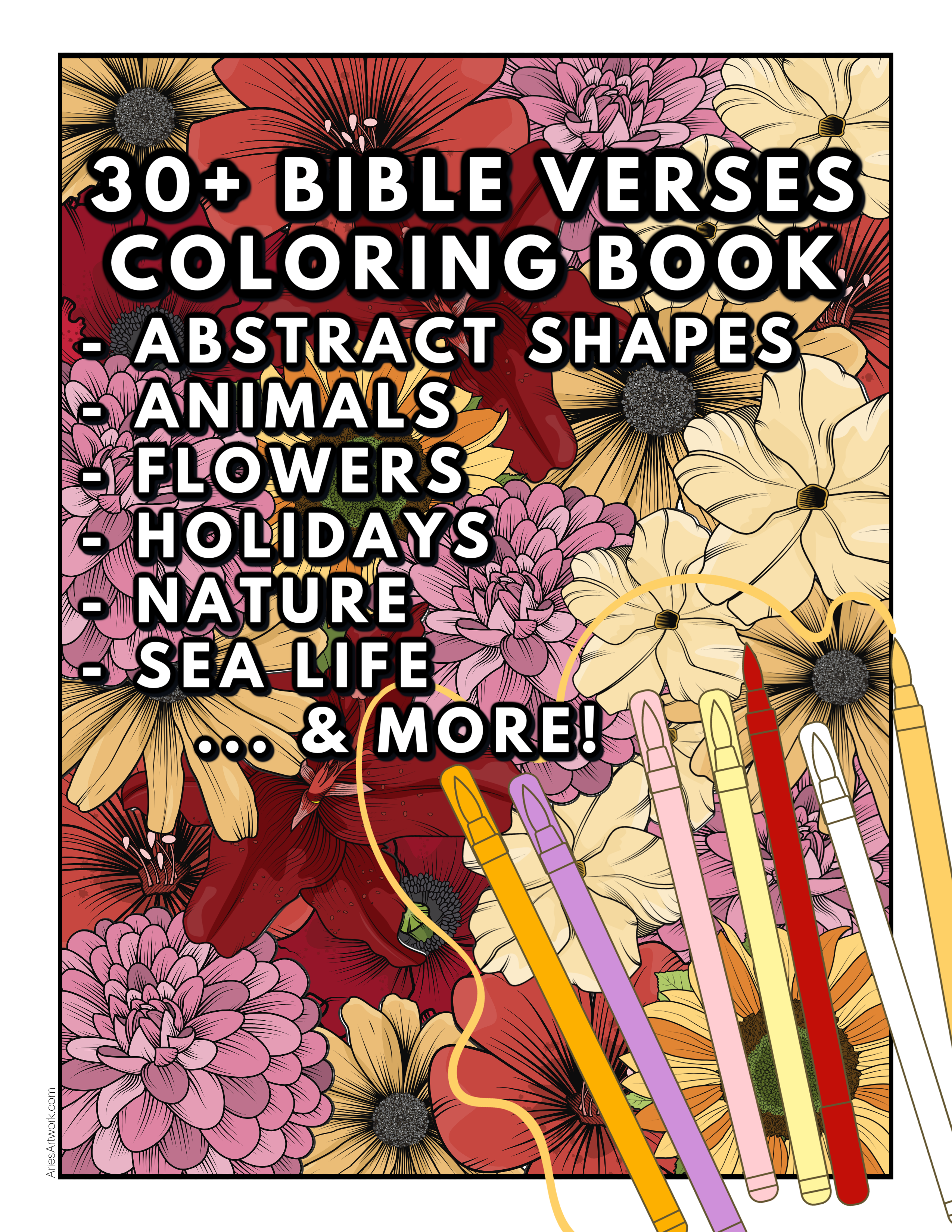 30+ Printable Bible Verses Adult Coloring Pages - Digital Download