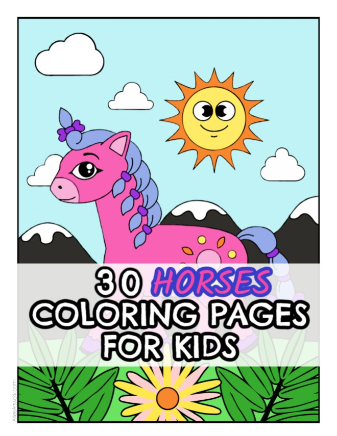 30 Printable Horses Coloring Pages - Digital Download