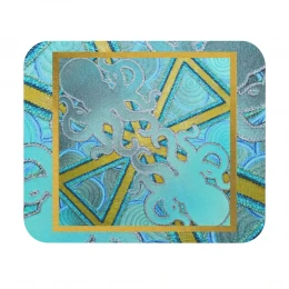 Teal Tentacle Tandem Octopus Mouse Pad - 9x8" size - Ocean Desk Accessory for Creative Spaces