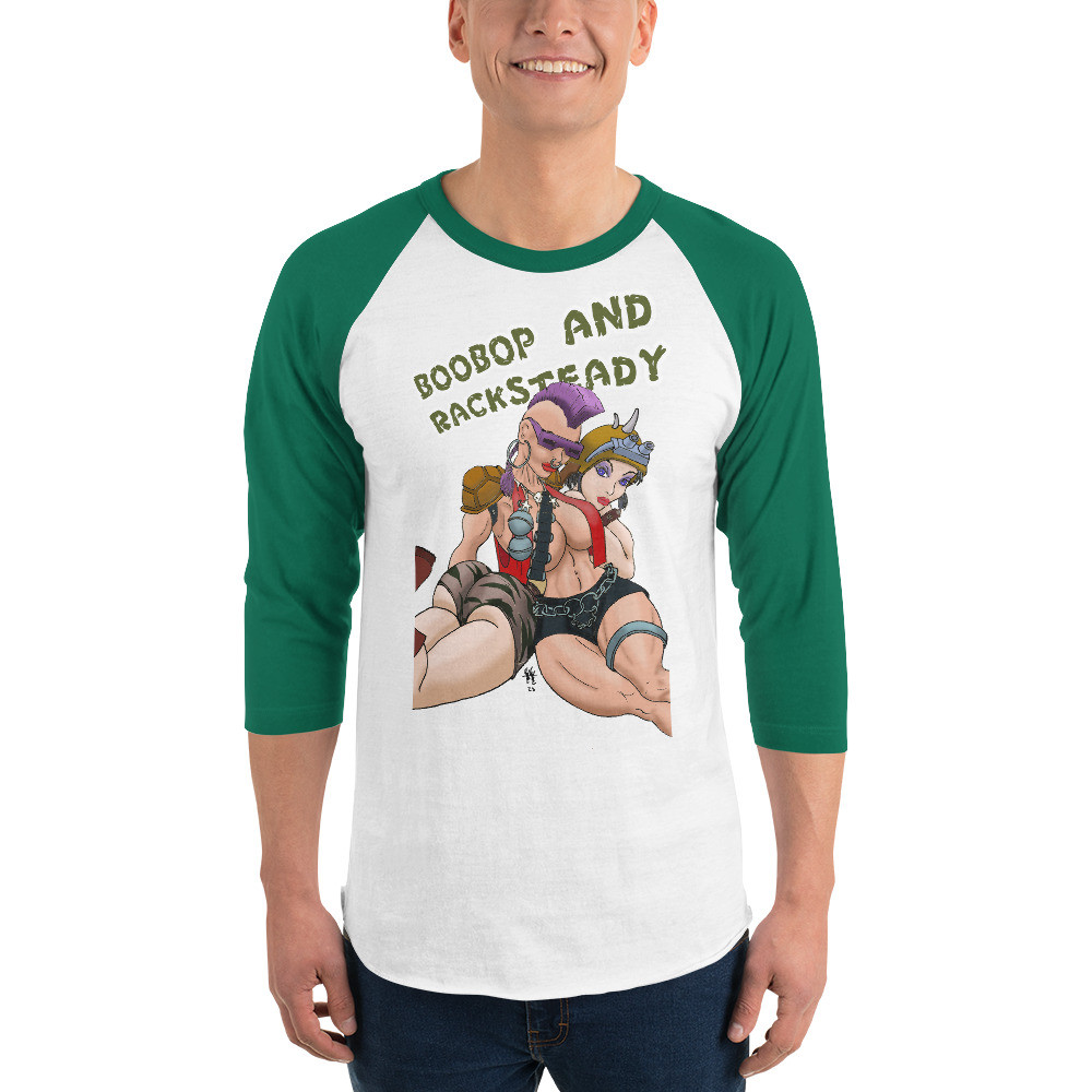 Turtles Boobop & Racksteady Sexy Parody 3/4 sleeve