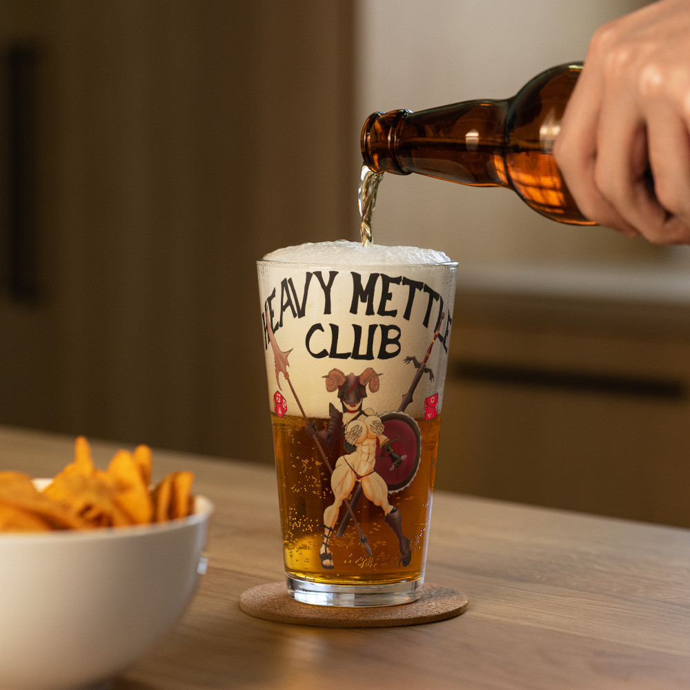 HEAVY METTLE (EVIL CAMPAIGN) Shaker pint glass