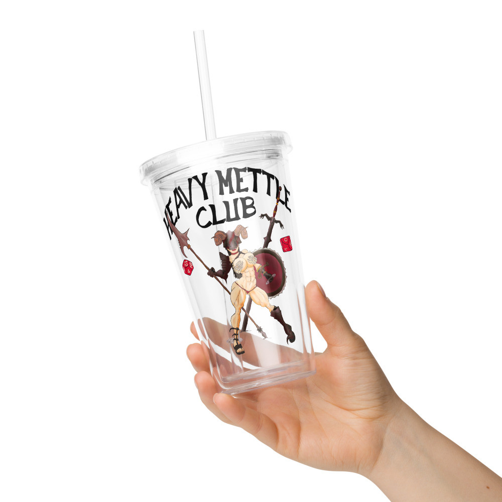 HEAVY METTLE (EVIL CAMPAIGN) Clear plastic tumbler