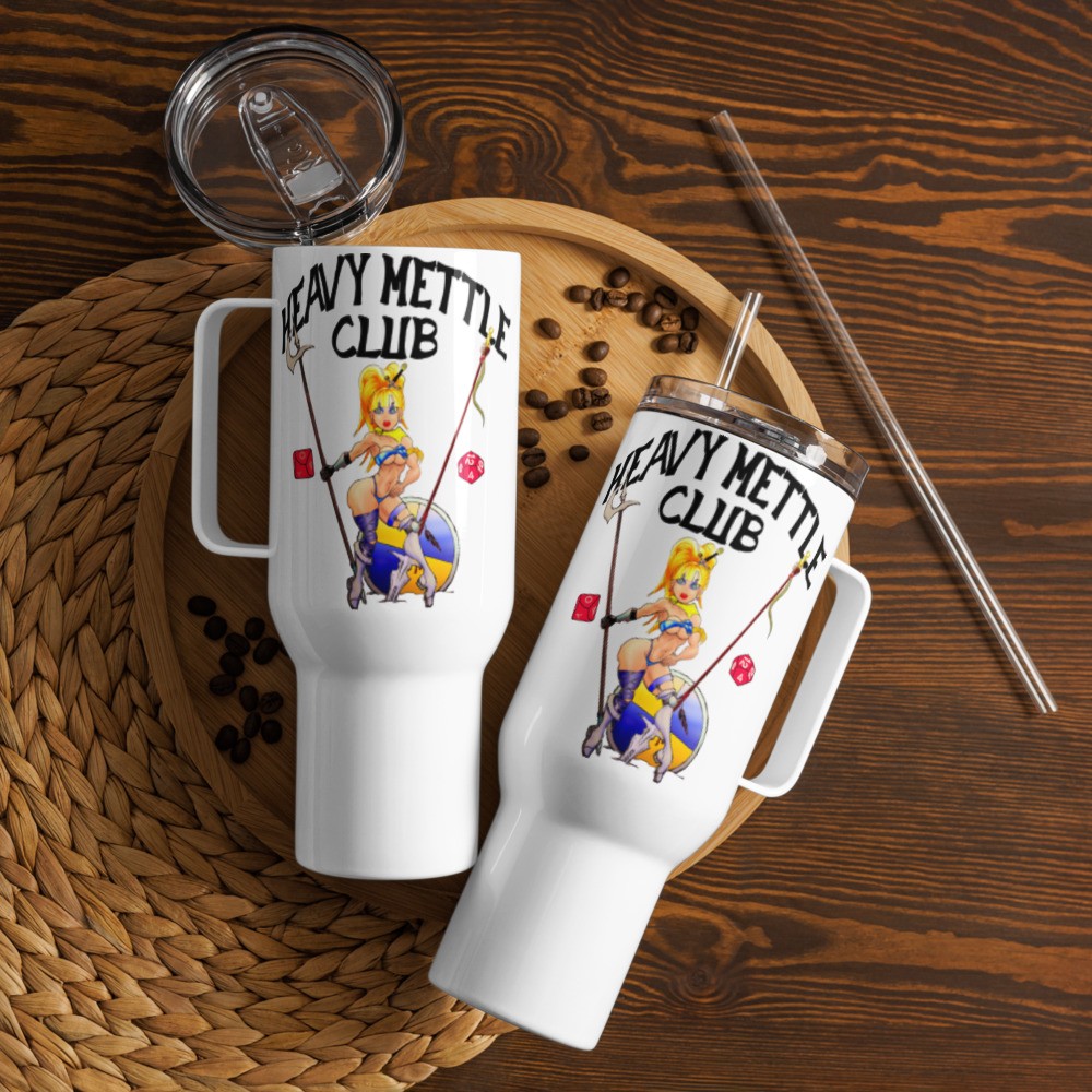 HEAVY METTLE Travel mug with a handle