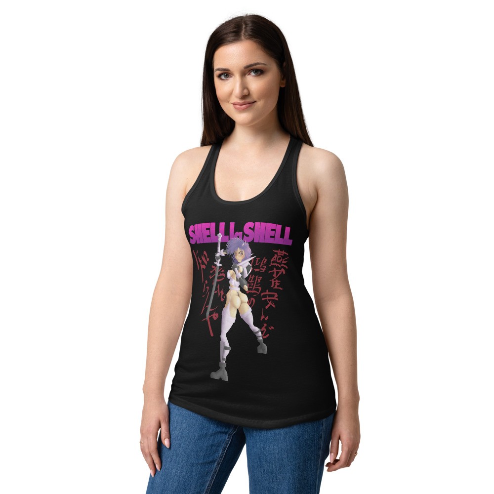 Shell la Shell Parody Women’s fitted racerback tank top