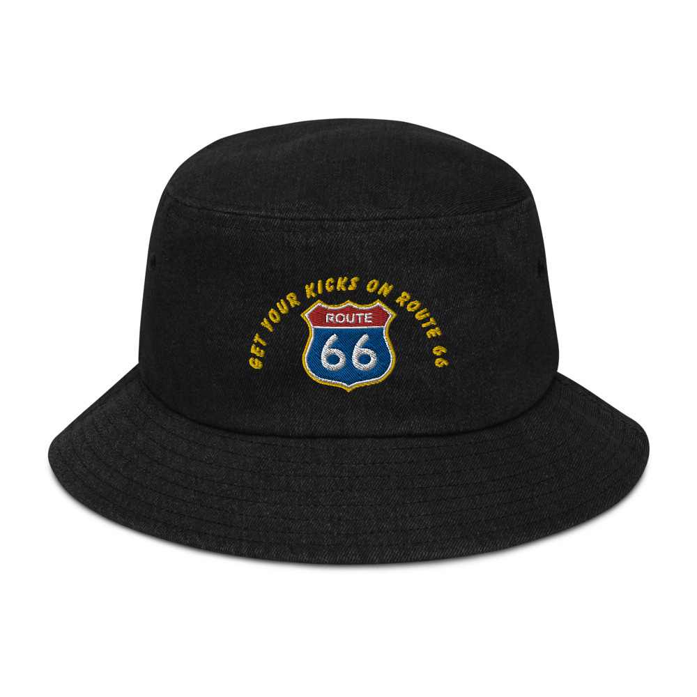 Get Your Kicks On Route 66 Denim bucket hat