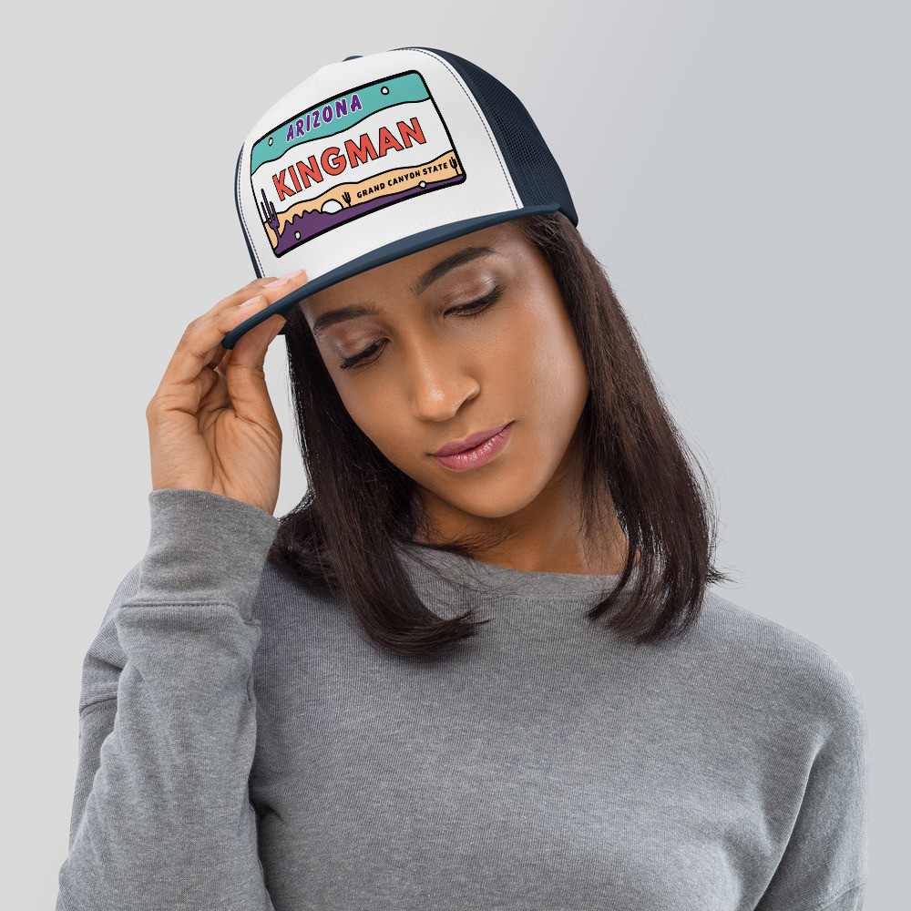 Kingman Arizona License Plate Trucker Cap