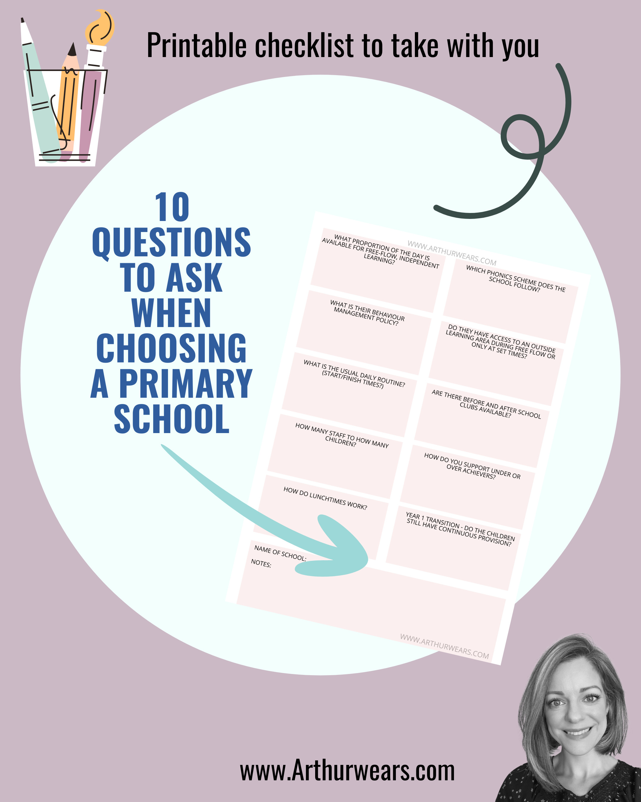 Primary School Questions Checklist Printable