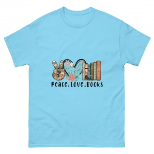 'Peace, Love, Books' Unisex Classic T-Shirt (Up to 5XL)
