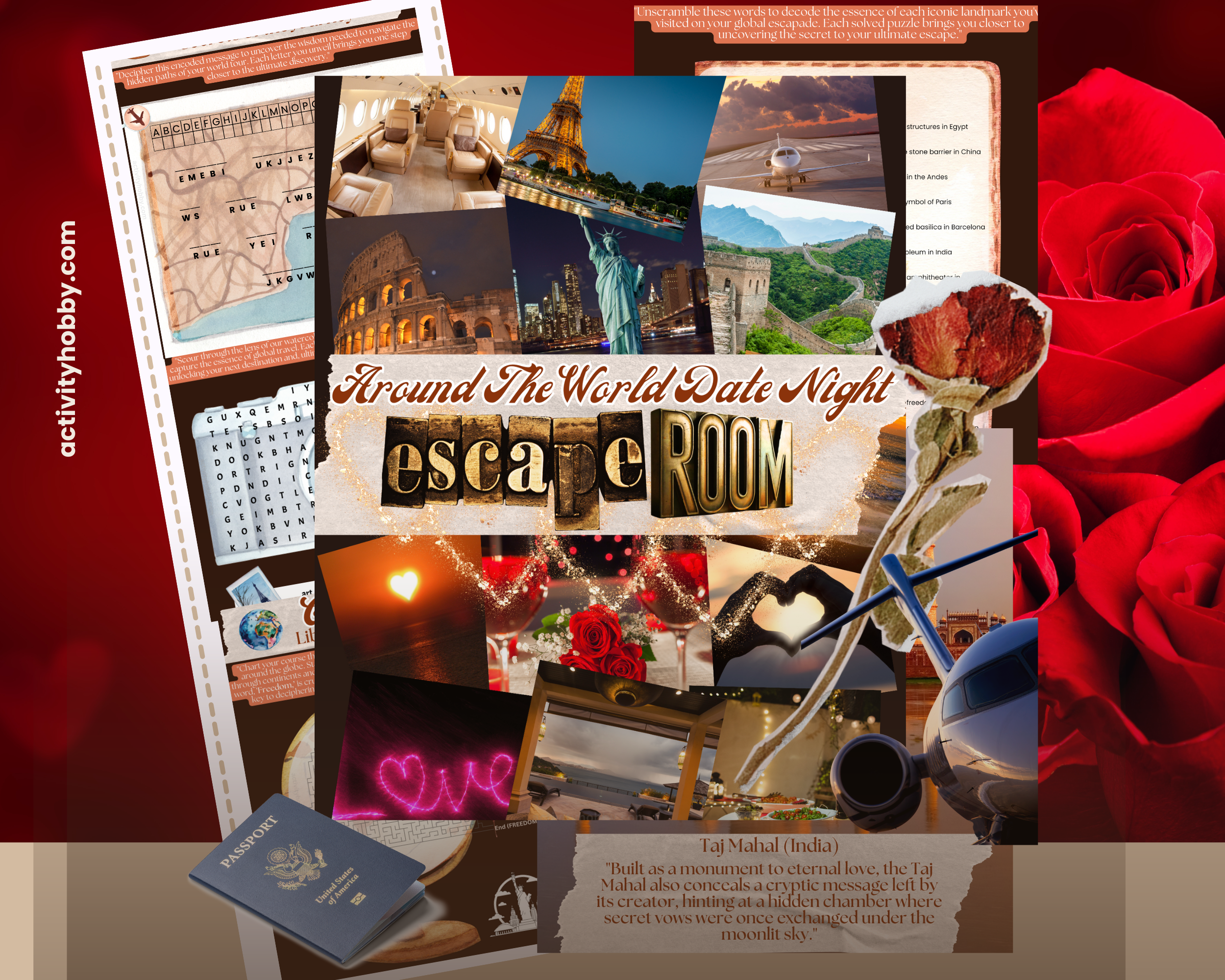 'Around The World Date Night' Printable Escape Room
