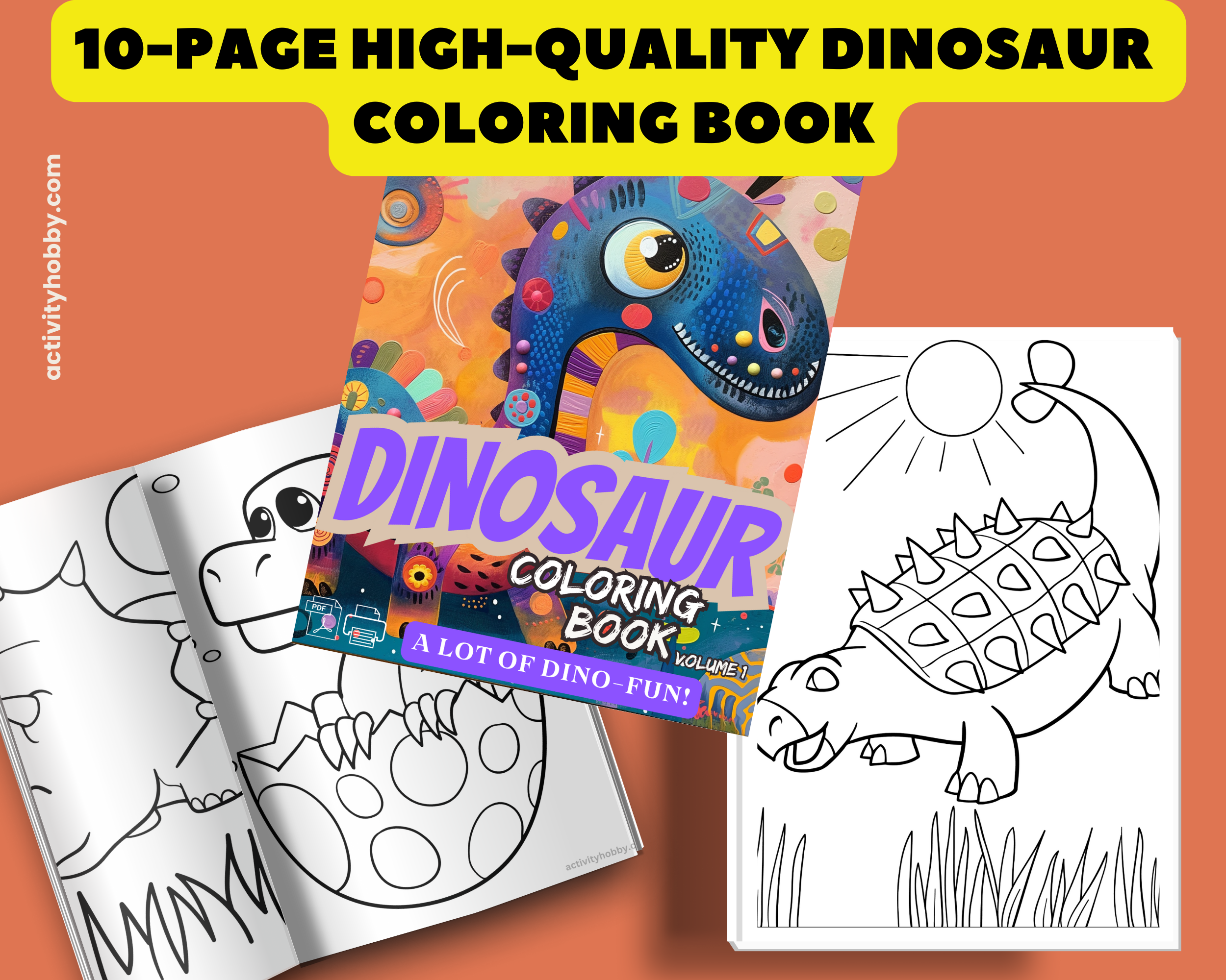 Dinosaur Coloring Book Volume 1