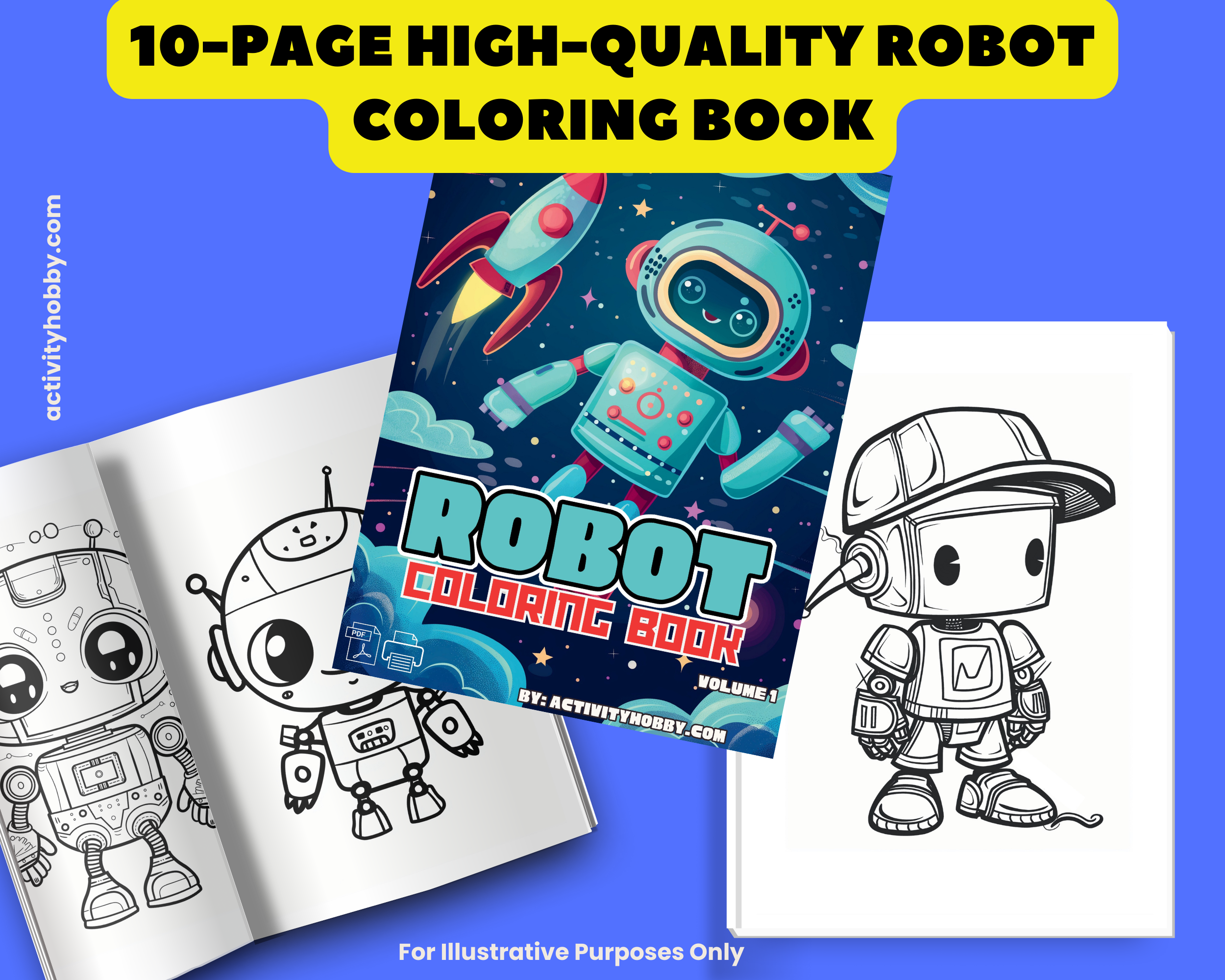 Robot Coloring Book Volume 1