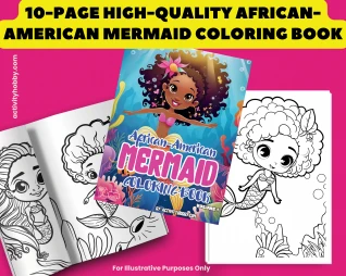 African-American Mermaid Coloring Book Volume 1