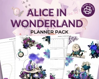 Alice In Wonderland-Themed Planner Pack