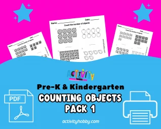 Pre-K & Kindergarten - Counting Objects Worksheet Pack 1