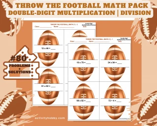 4th & 5th Grade Football-Themed Multiplication & Division - Double-Digit