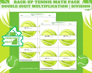4th & 5th Grade Tennis-Themed Multiplication & Division - Double-Digit