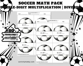 4th & 5th Grade Soccer-Themed Multiplication & Division - Double-Digit