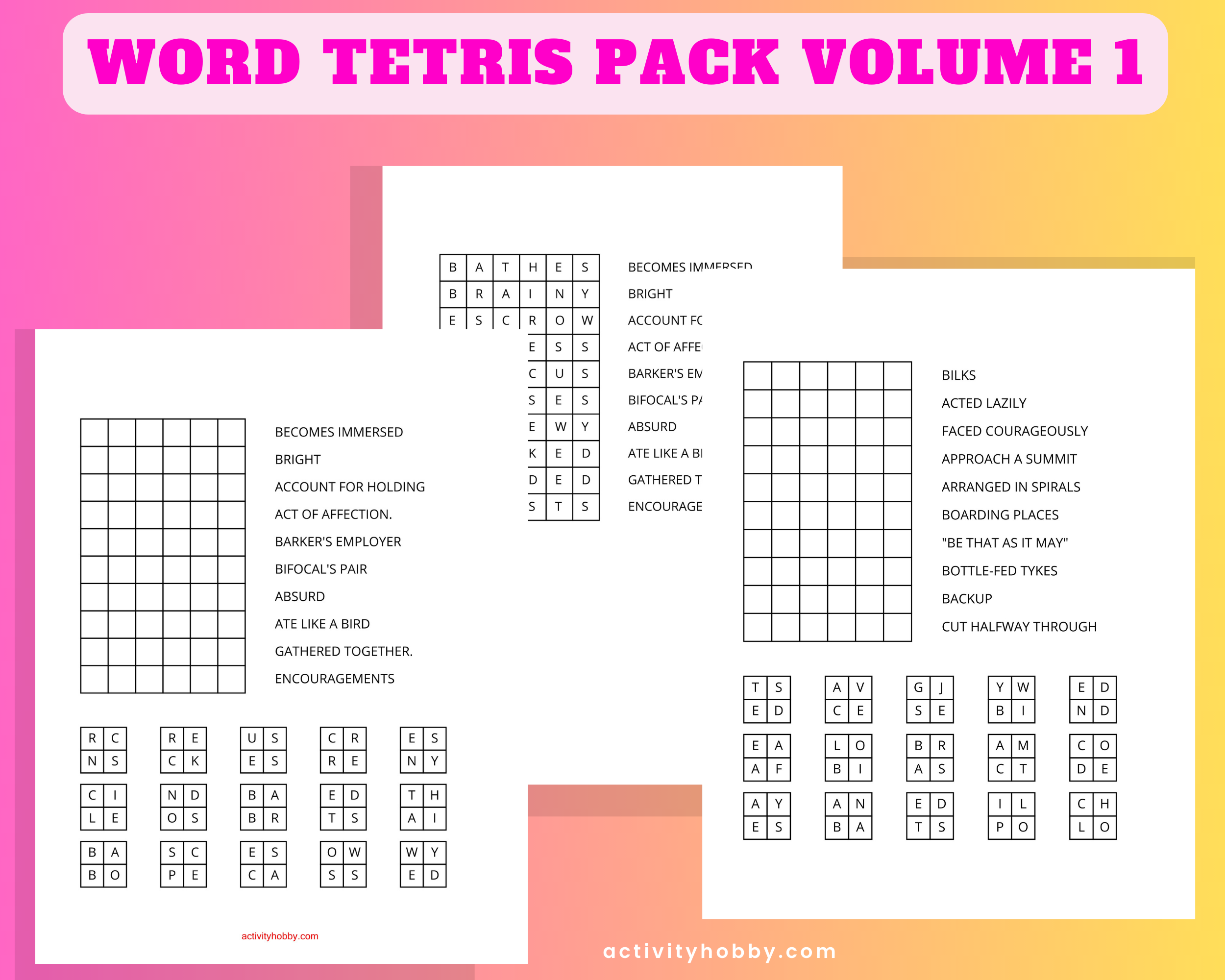 Word Tetris Puzzle Pack Volume 1