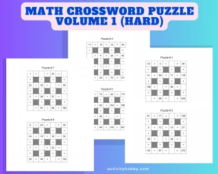 Math Crossword Puzzle Pack Volume 1 (Hard)