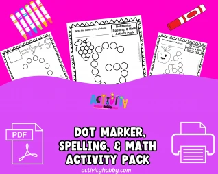Dot Marker, Spelling, and Math Activity Book