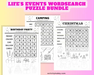 Life's Events Wordsearch Puzzle Bundle