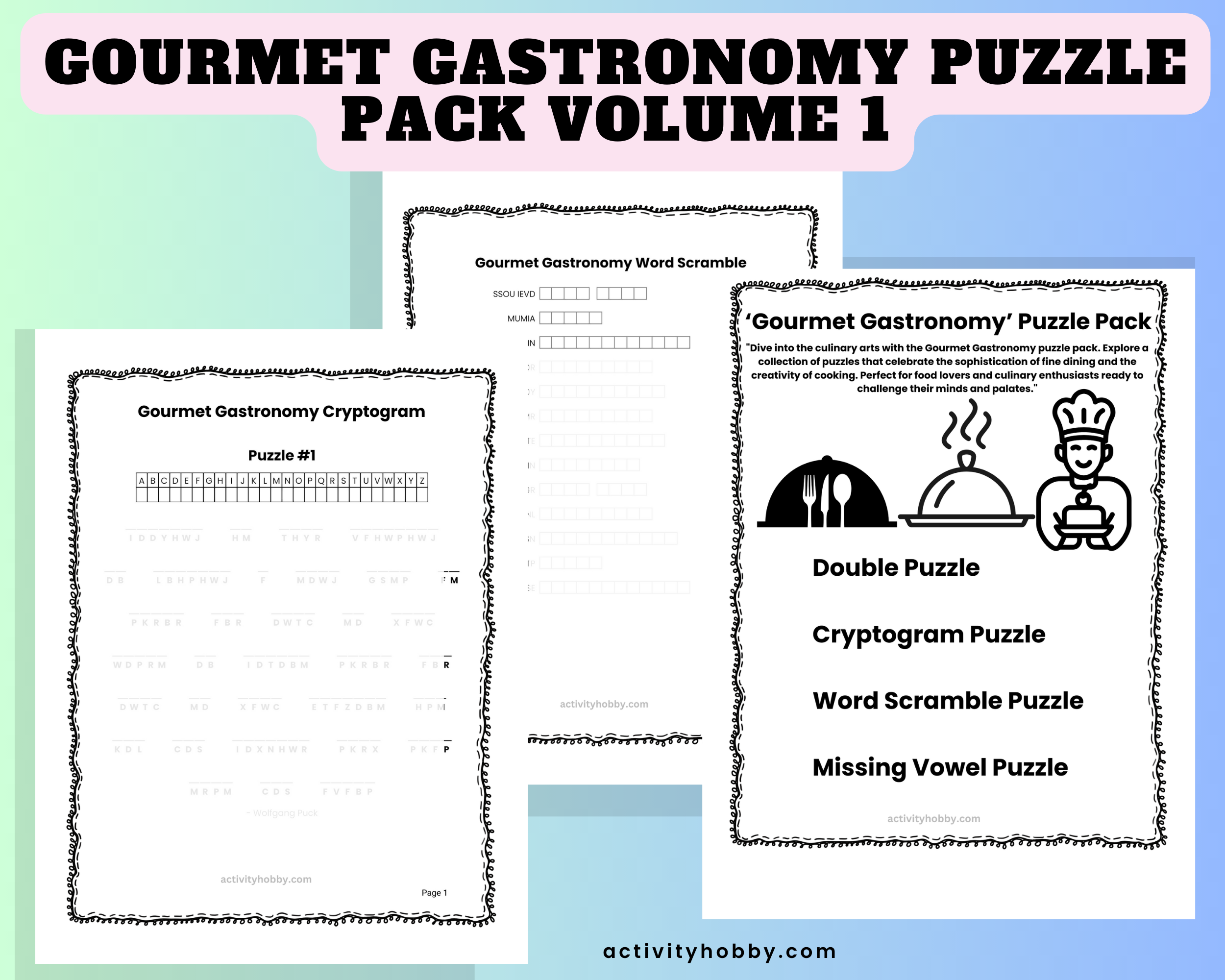 Gourmet Gastronomy Puzzle Pack Volume 1