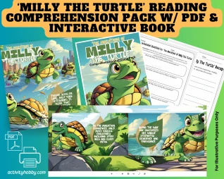 The Marathon of Milly the Turtle Reading Comprehension Pack W/ PDF & Interactive Flipbook