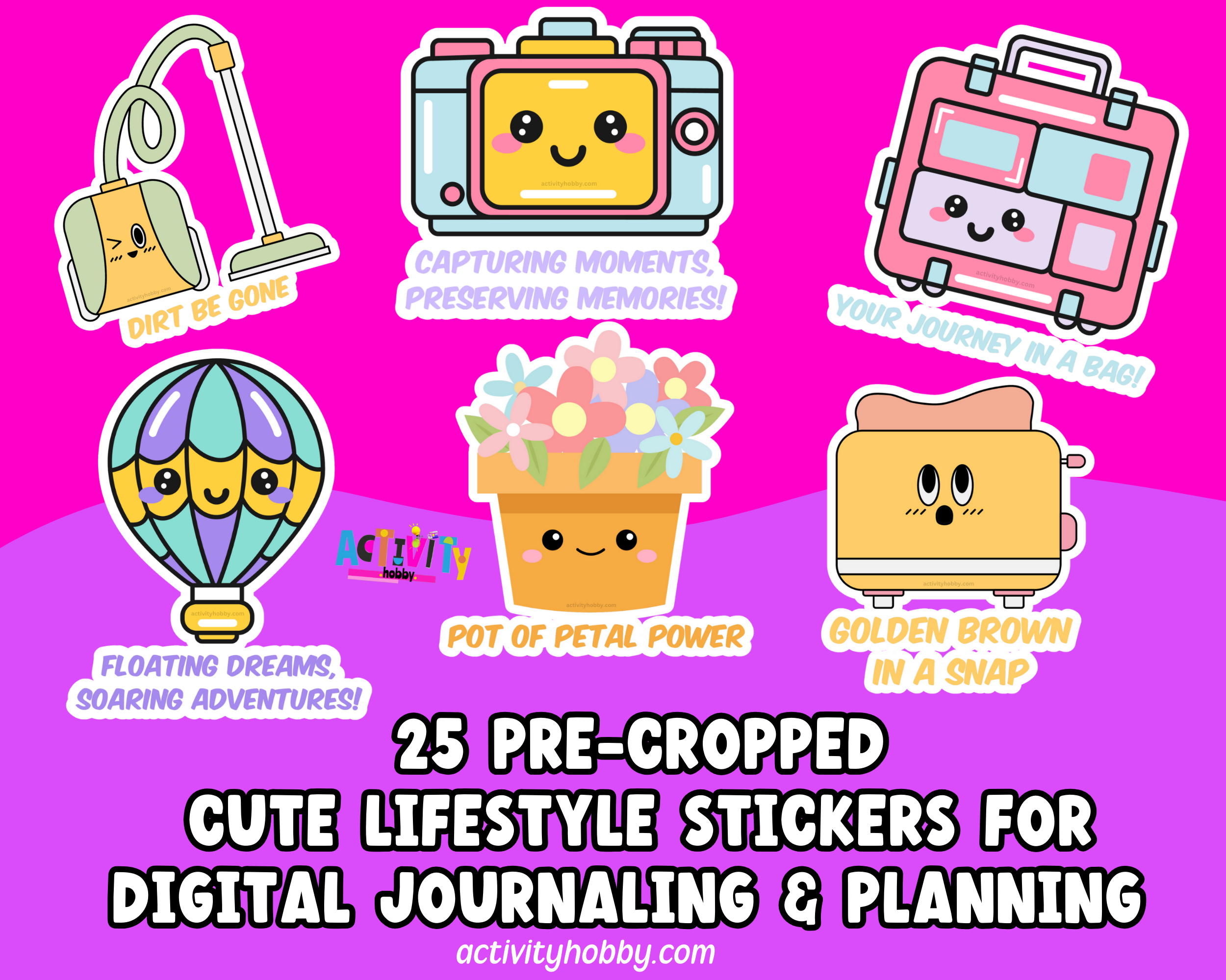 Lifestyle Pre-Cropped Digital Sticker Pack Volume 1