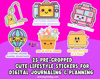 Lifestyle Pre-Cropped Digital Sticker Pack Volume 1