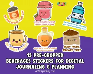 Beverages Pre-Cropped Digital Sticker Pack Volume 1