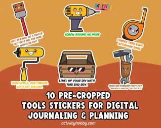 Tools Pre-Cropped Digital Sticker Pack Volume 1