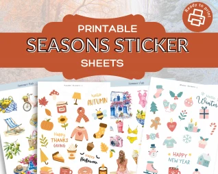 Seasons Printable Sticker Sheets Volume 1