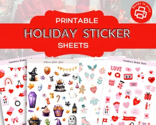 Holiday Printable Sticker Sheets Volume 1