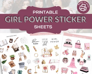 Girl Power Printable Sticker Sheets Volume 1