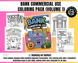 Bank Commercial Use Coloring Pack (Volume 1)