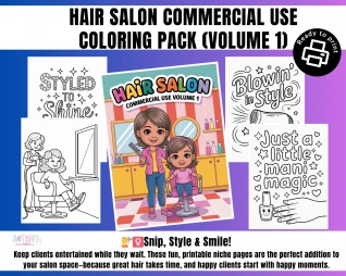 Hair Salon Commercial Use Coloring Pack (Volume 1)