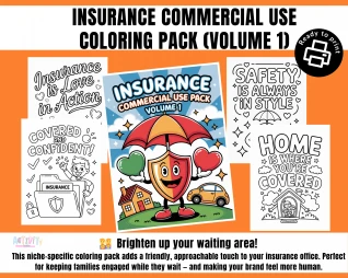 Insurance Commercial Use Coloring Pack (Volume 1)