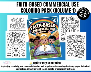 Faith-Based Commercial Use Coloring Mega Pack (Volume 1)