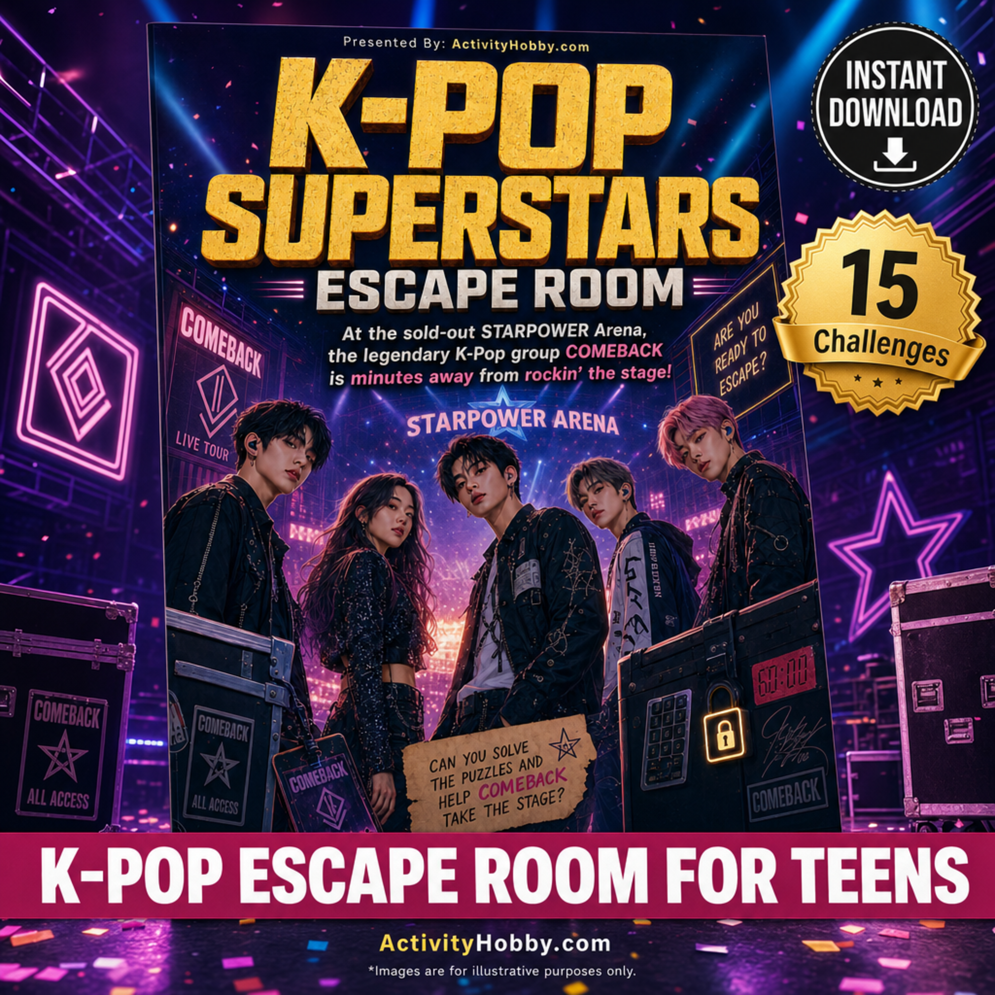 K-POP SUPERSTARS PRINTABLE ESCAPE ROOM KIT