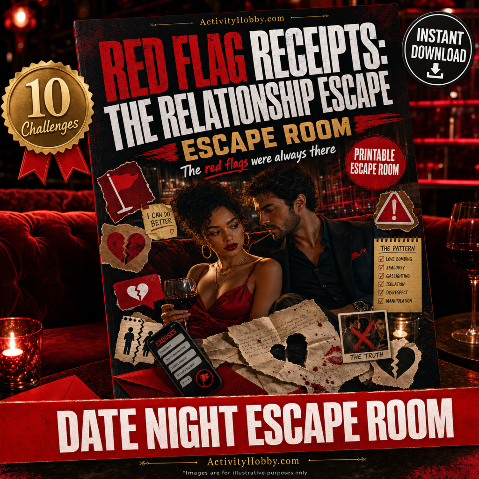 RED FLAG RECEIPTS PRINTABLE ESCAPE ROOM KIT