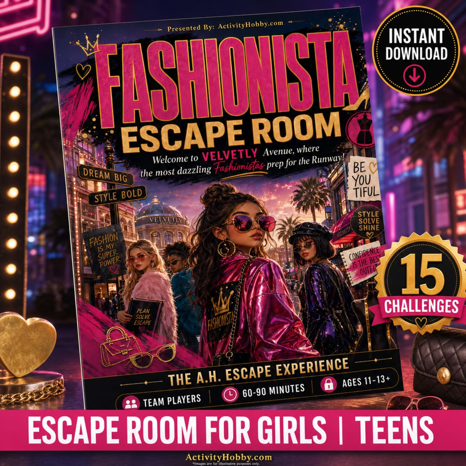 FASIONISTA PRINTABLE ESCAPE ROOM KIT
