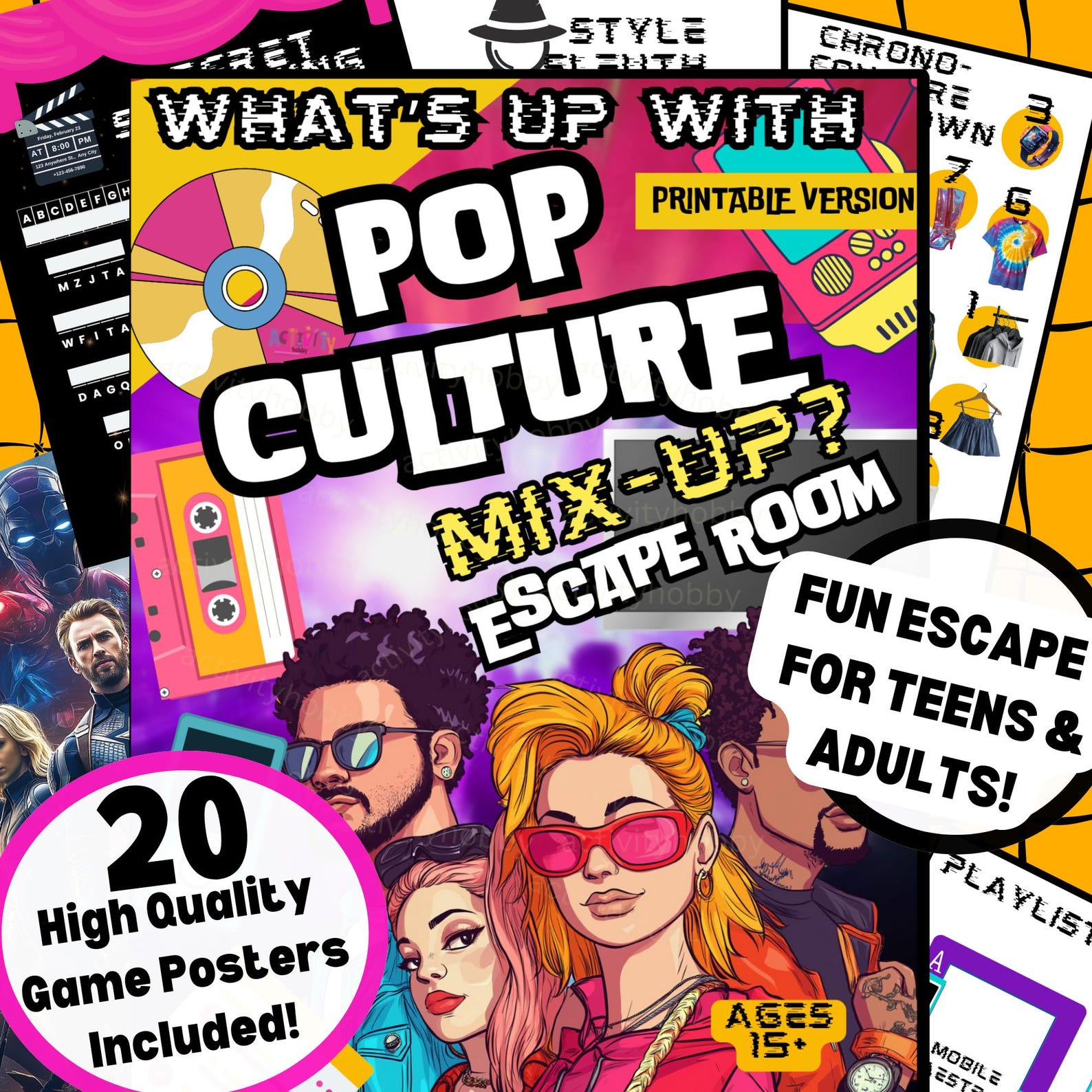 WHAT'S UP WITH POP CULTURE MIX-UP? PRINTABLE ESCAPE ROOM